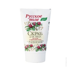 Скраб для лица Русское поле с экстрактом клевера и овсяной муки для сухой и нормальной кожи 120 мл