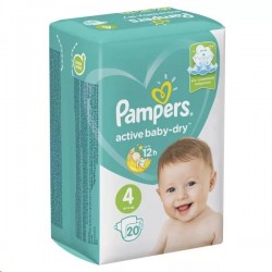 Подгузники, Pampers (Памперс) 9-14 кг №20 Актив беби-драй макси