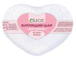 Бурлящий шар для ванн Oleos белый пион сердце