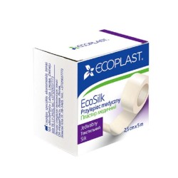 Пластырь медицинский фиксирующий Ecoplast Экосилк текстильный р. 2.5смх5м