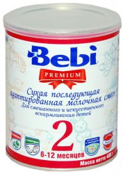 Смесь молочная, Bebi (Беби) 400 г Премиум 2 с 6-12 мес банка